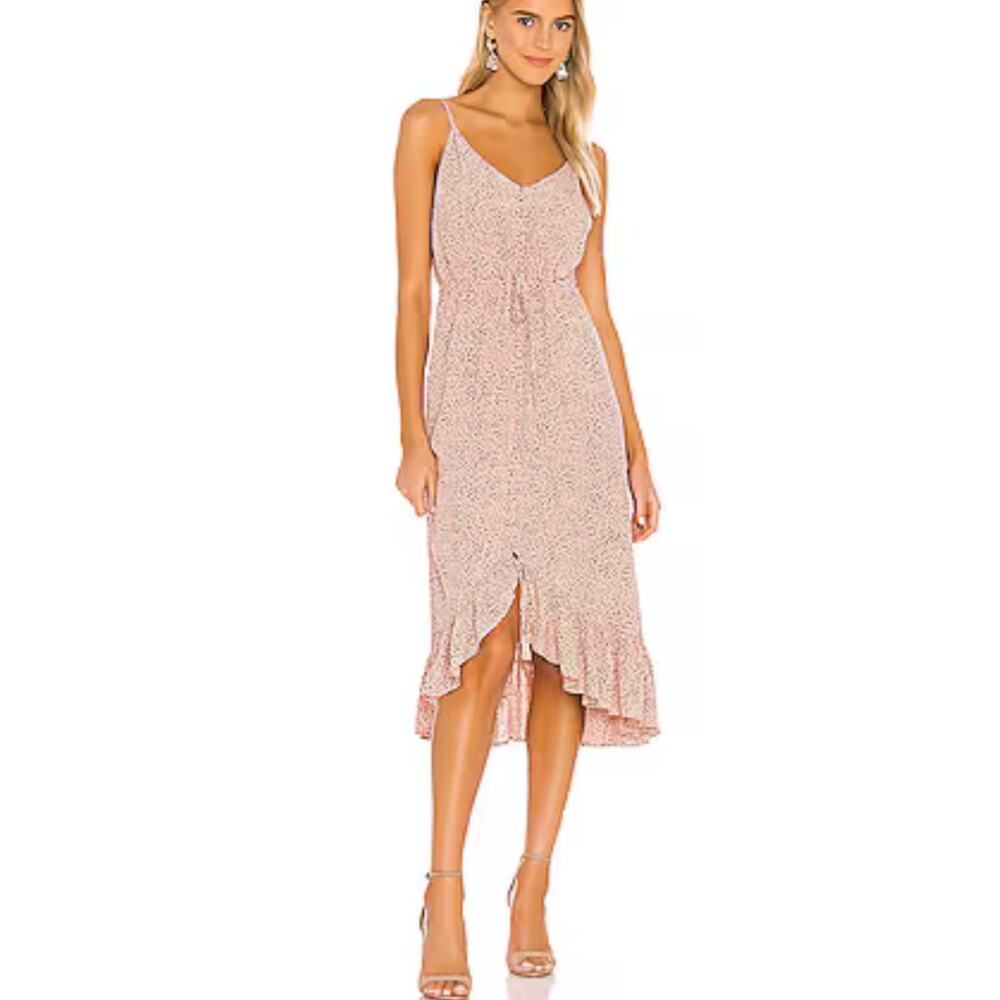 NWT Rails Frida Midi Dress in Rose Pink Spotted Boho Feminine Size S - Picture 2 of 13